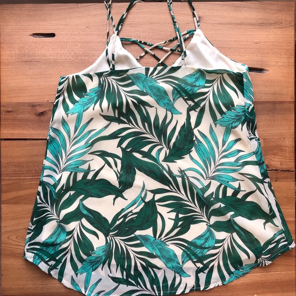 Japna Tank Top Leaf Pattern Strap Detail - Picture 2 of 7